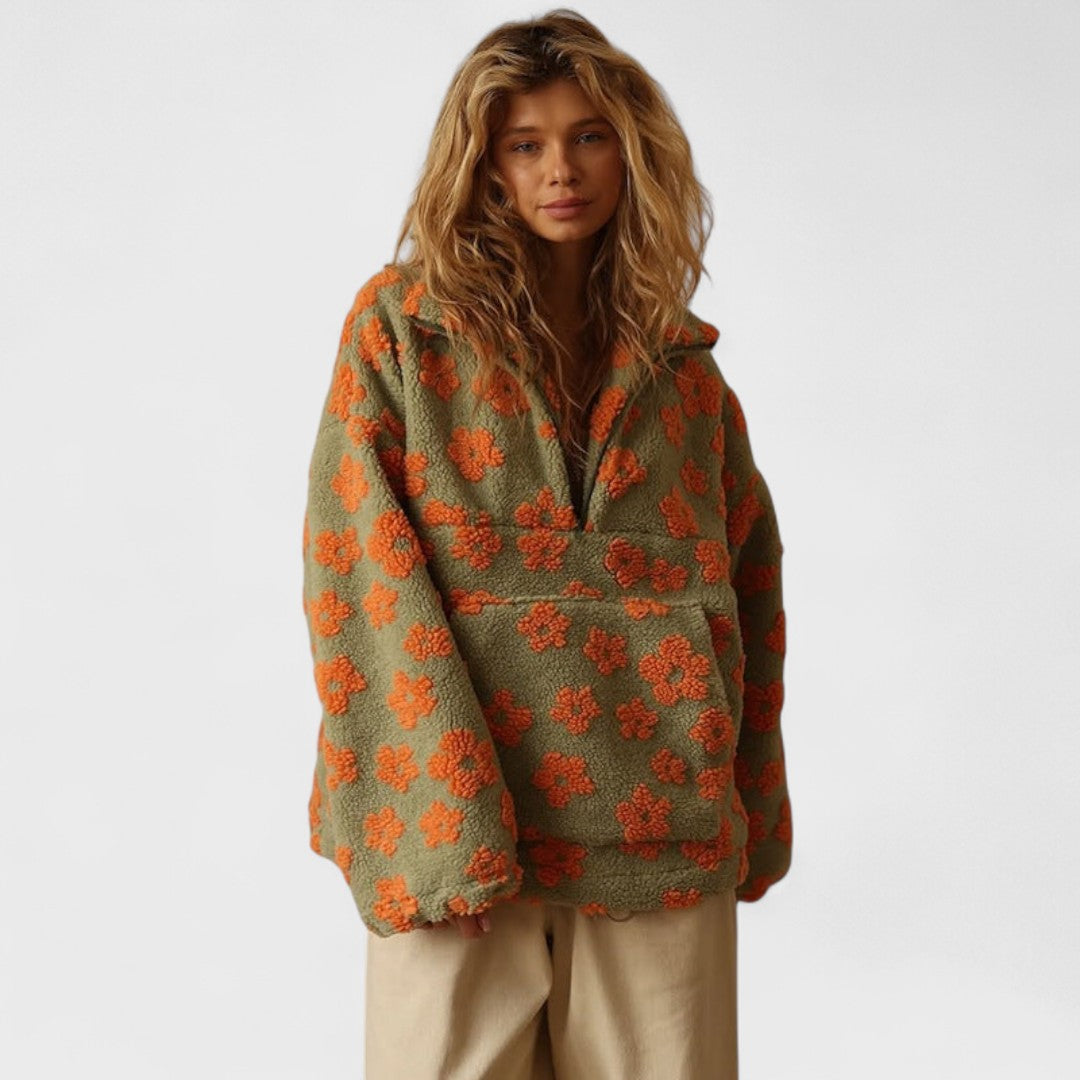 Fiorella - Comfortable Bloom Fleece Sweater
