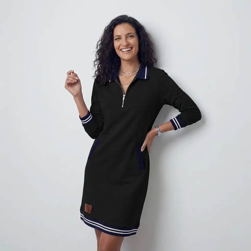 Sophie - Chic Haljina s Dugim Rukavima od Pamuka 