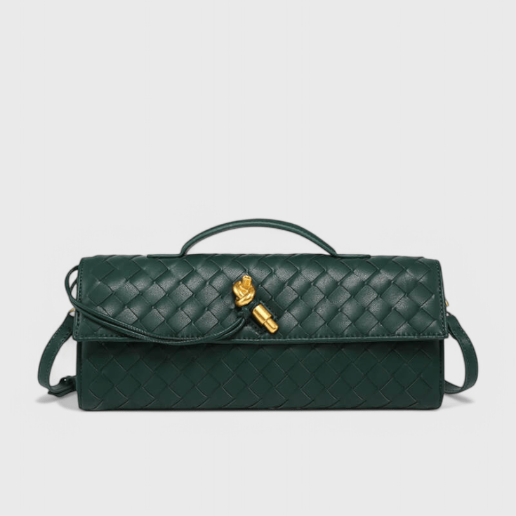 Elaris – Emerald Woven Crossbody Bag