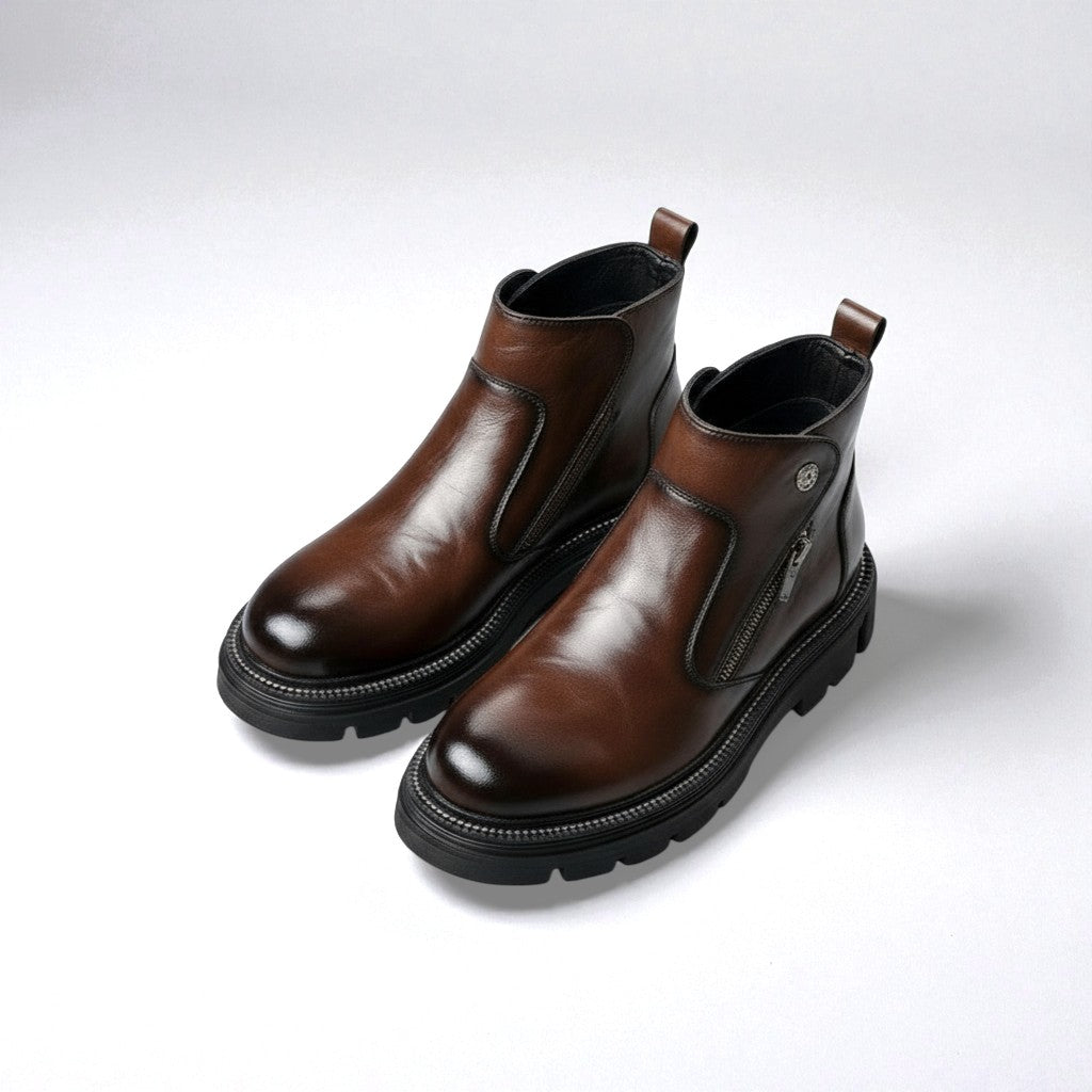 Zeno - Leather Zip Boots