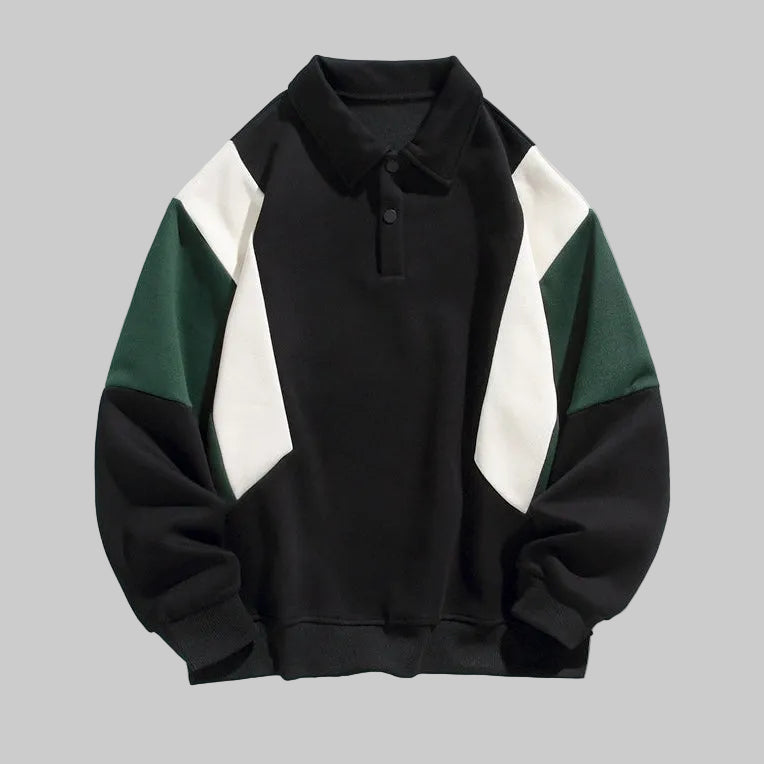 Nero - Contrast Polo Sweatshirt