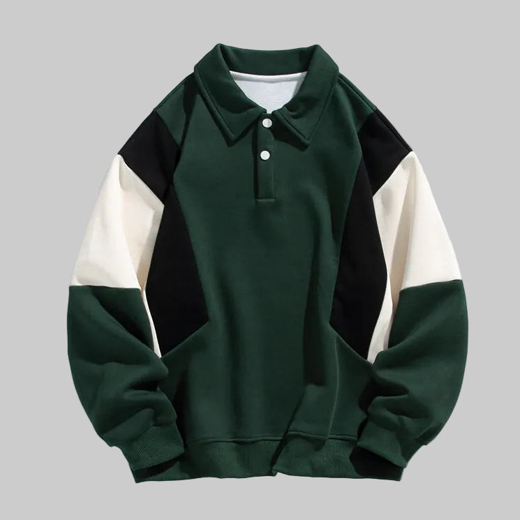Nero - Contrast Polo Sweatshirt