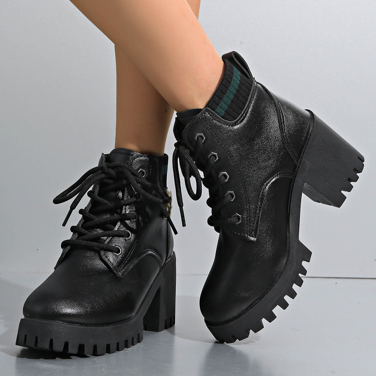 Kaelis - Chunky Lace-Up Boots