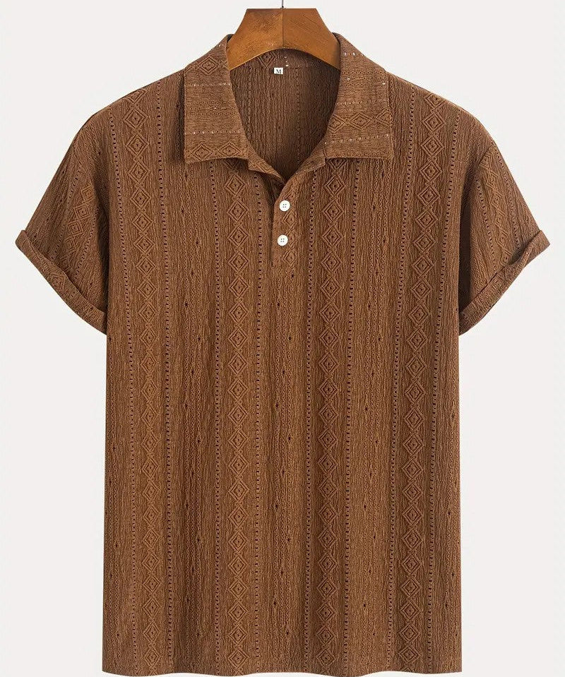 Milano - Fine Knit Polo with Textured Design