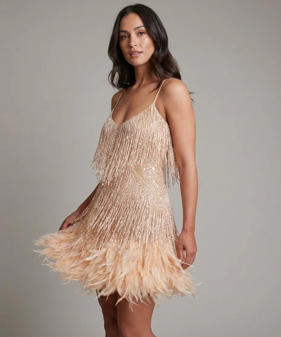 Limièra - Fringe Feather Dress