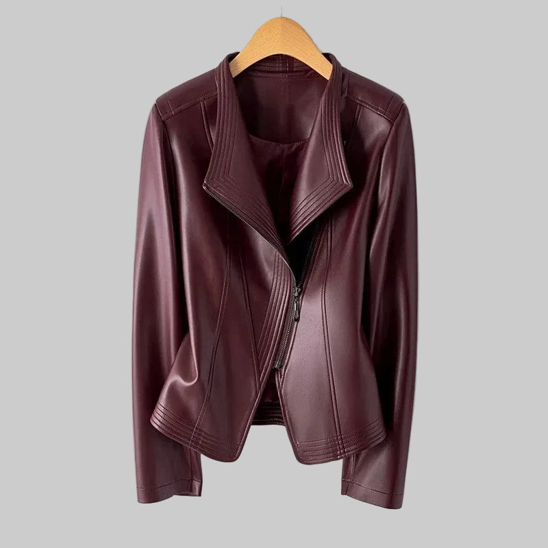 Nyra - Asymmetric Leather Jacket