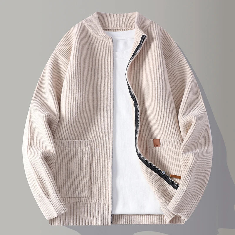 Cael - Ribbed Zip Cardigan
