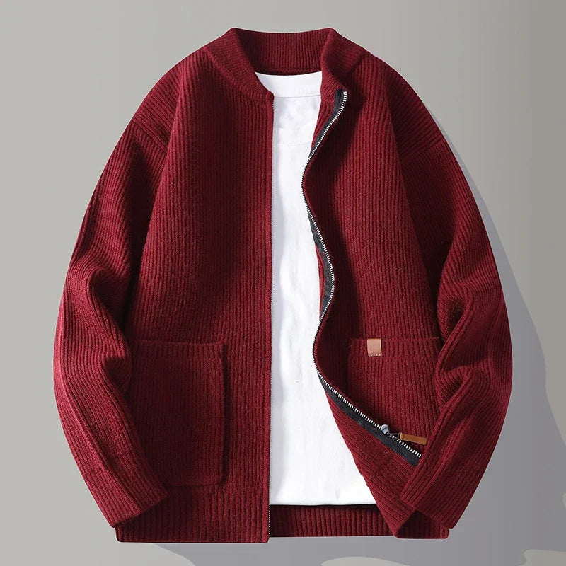 Cael - Ribbed Zip Cardigan
