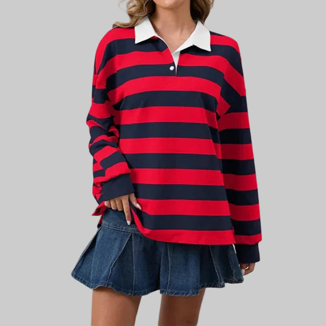 Riven - Striped Rugby Sweatshirt