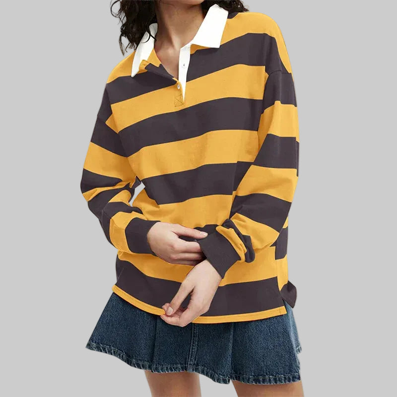 Riven - Striped Rugby Sweatshirt