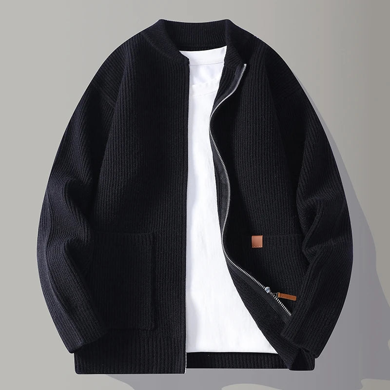 Cael - Ribbed Zip Cardigan