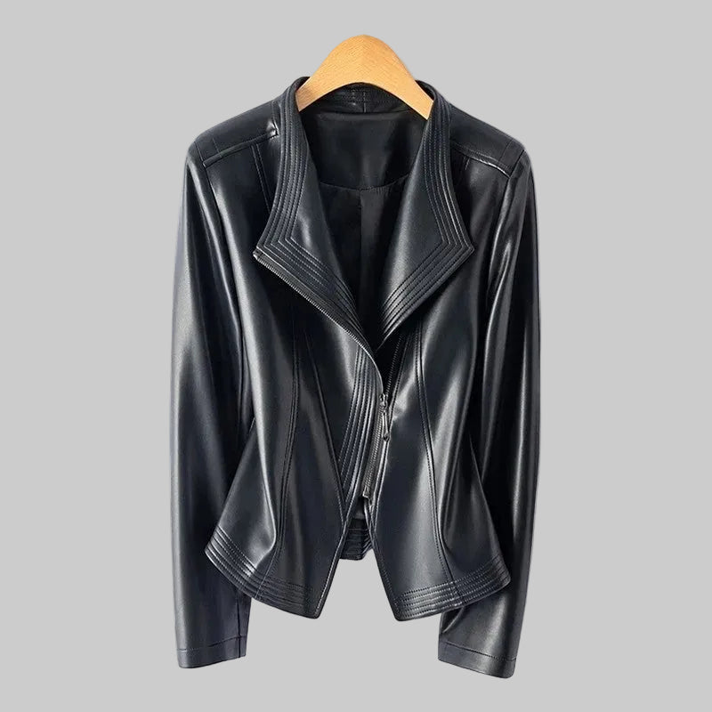 Nyra - Asymmetric Leather Jacket