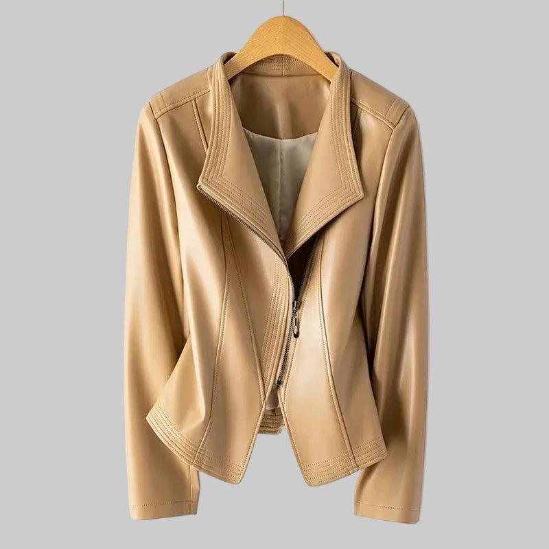 Nyra - Asymmetric Leather Jacket