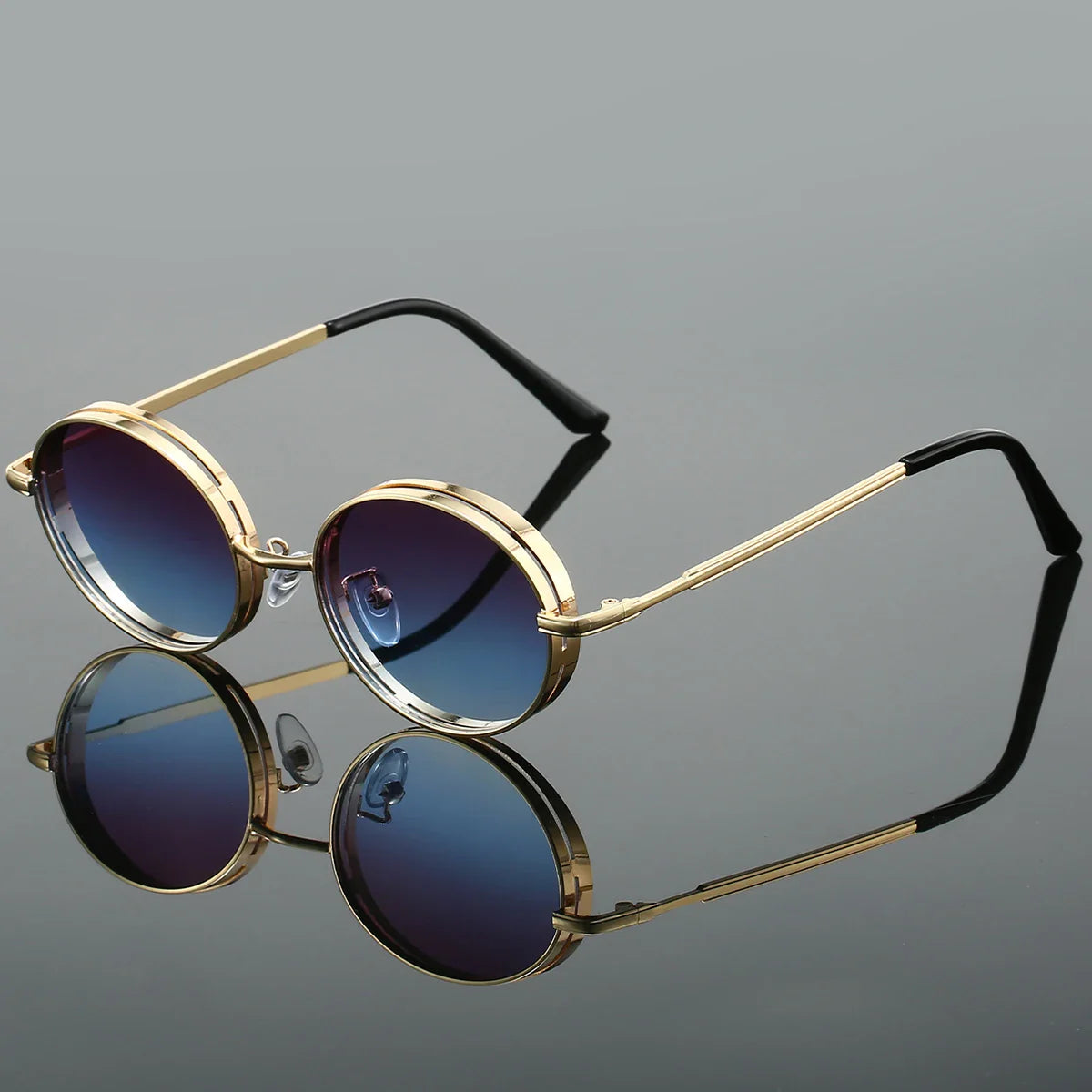 Solen - Classic Round Metal Sunglasses