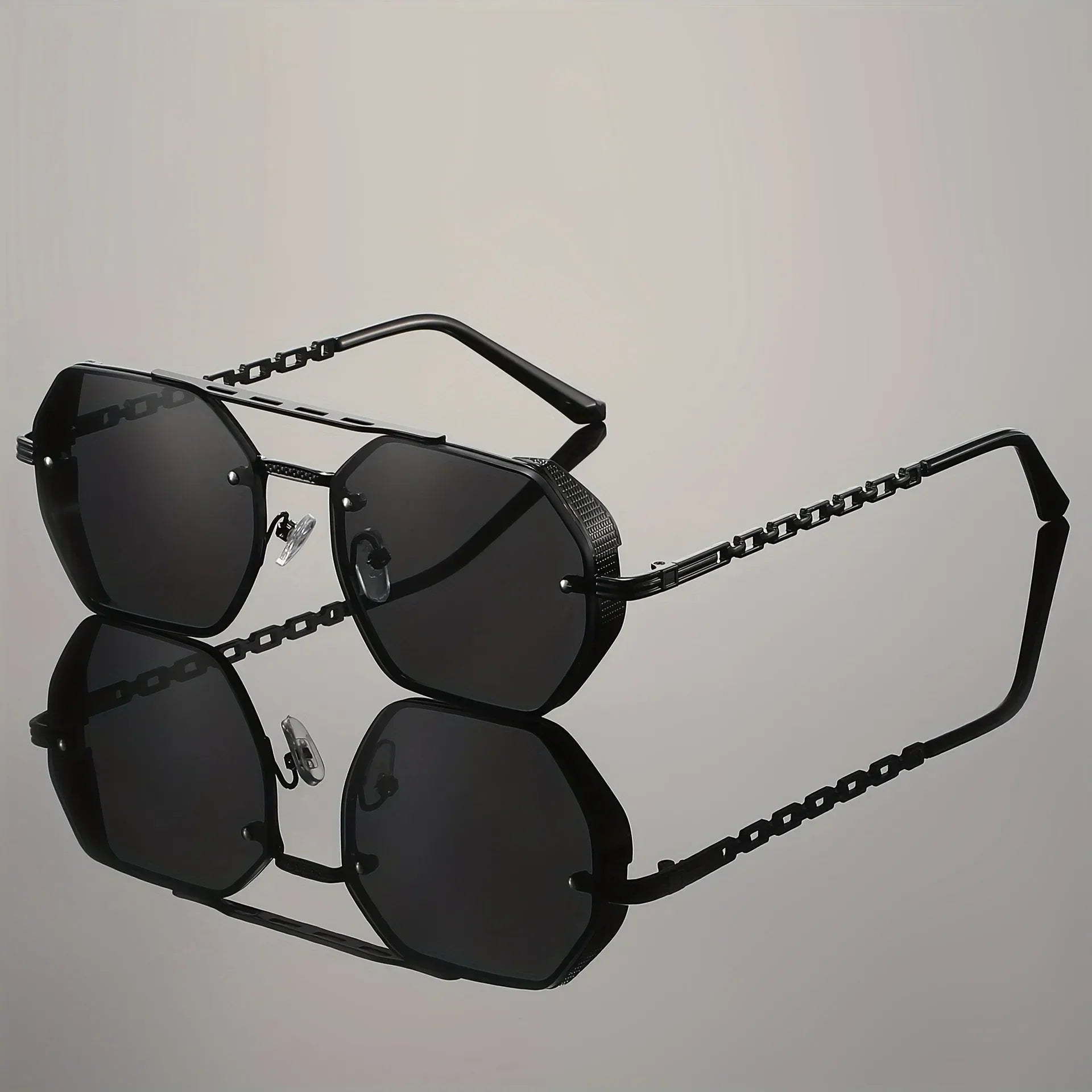 Auron - Chain Detail Aviator Sunglasses