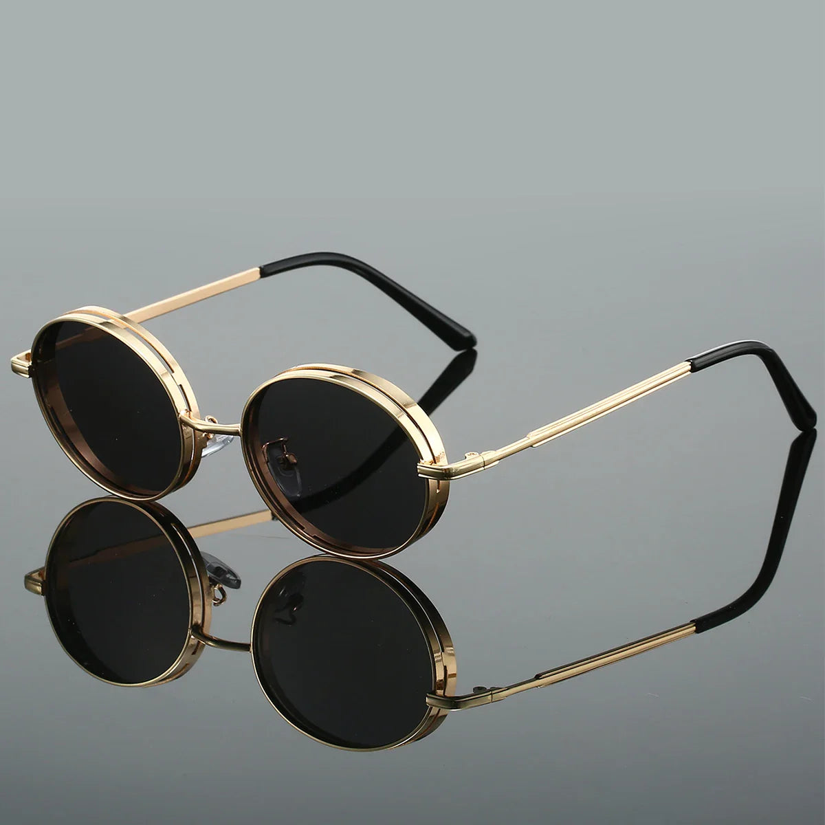 Solen - Classic Round Metal Sunglasses