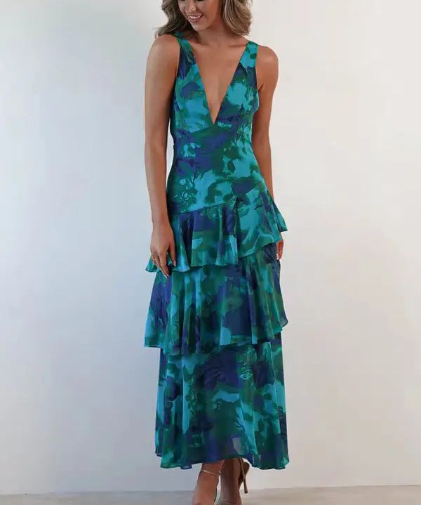 Lisa - Elegant Floral Midi Dress