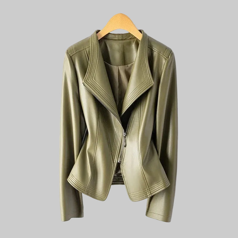 Nyra - Asymmetric Leather Jacket