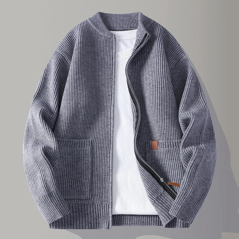 Cael - Ribbed Zip Cardigan
