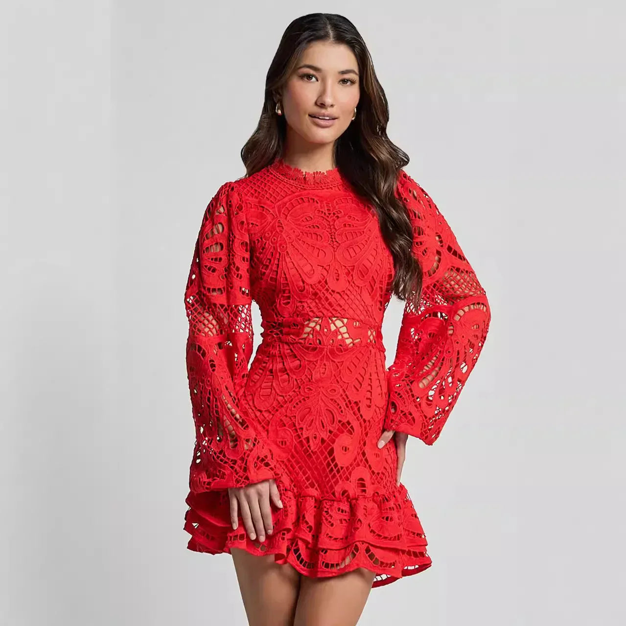 Elysia - Lace Detail Mini Dress