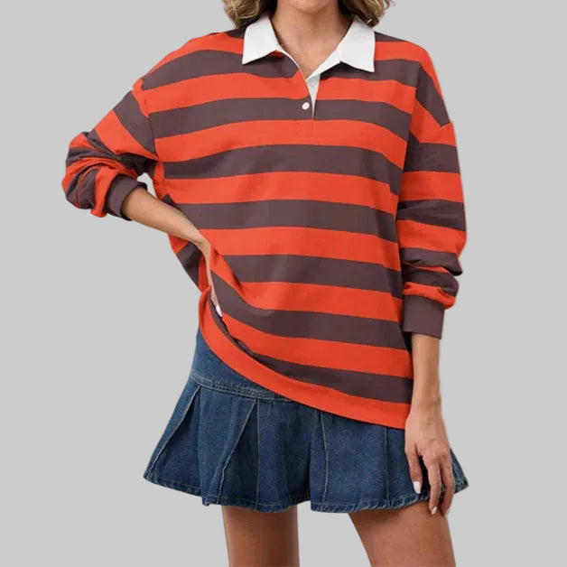Riven - Striped Rugby Sweatshirt