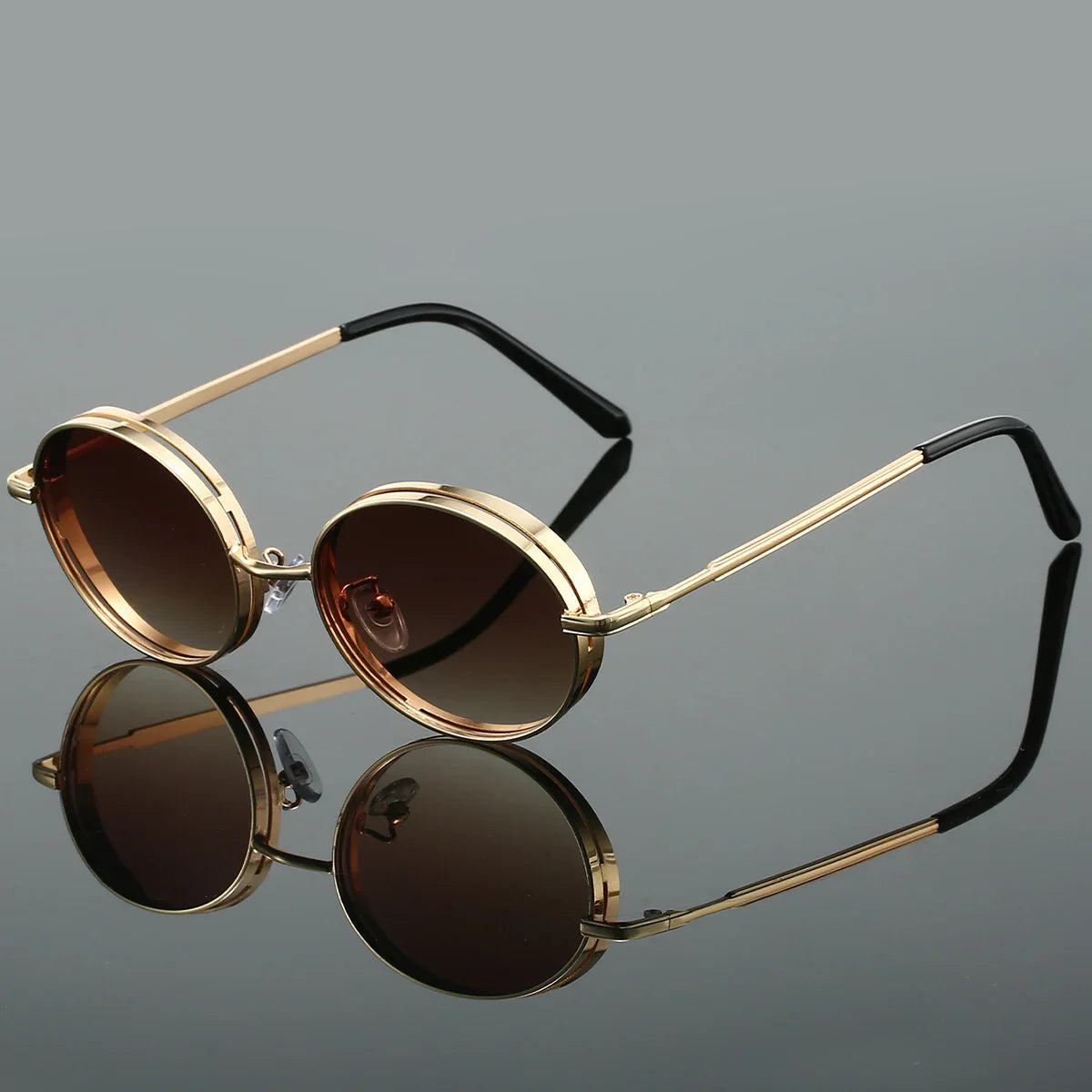 Solen - Classic Round Metal Sunglasses