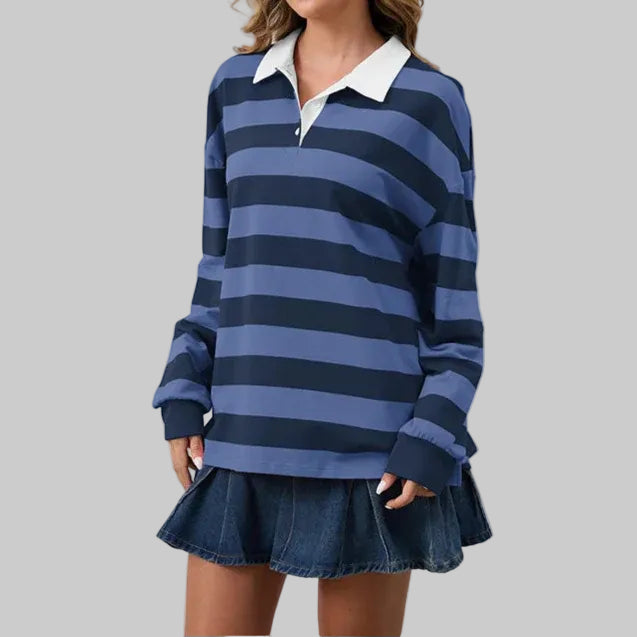 Riven - Striped Rugby Sweatshirt