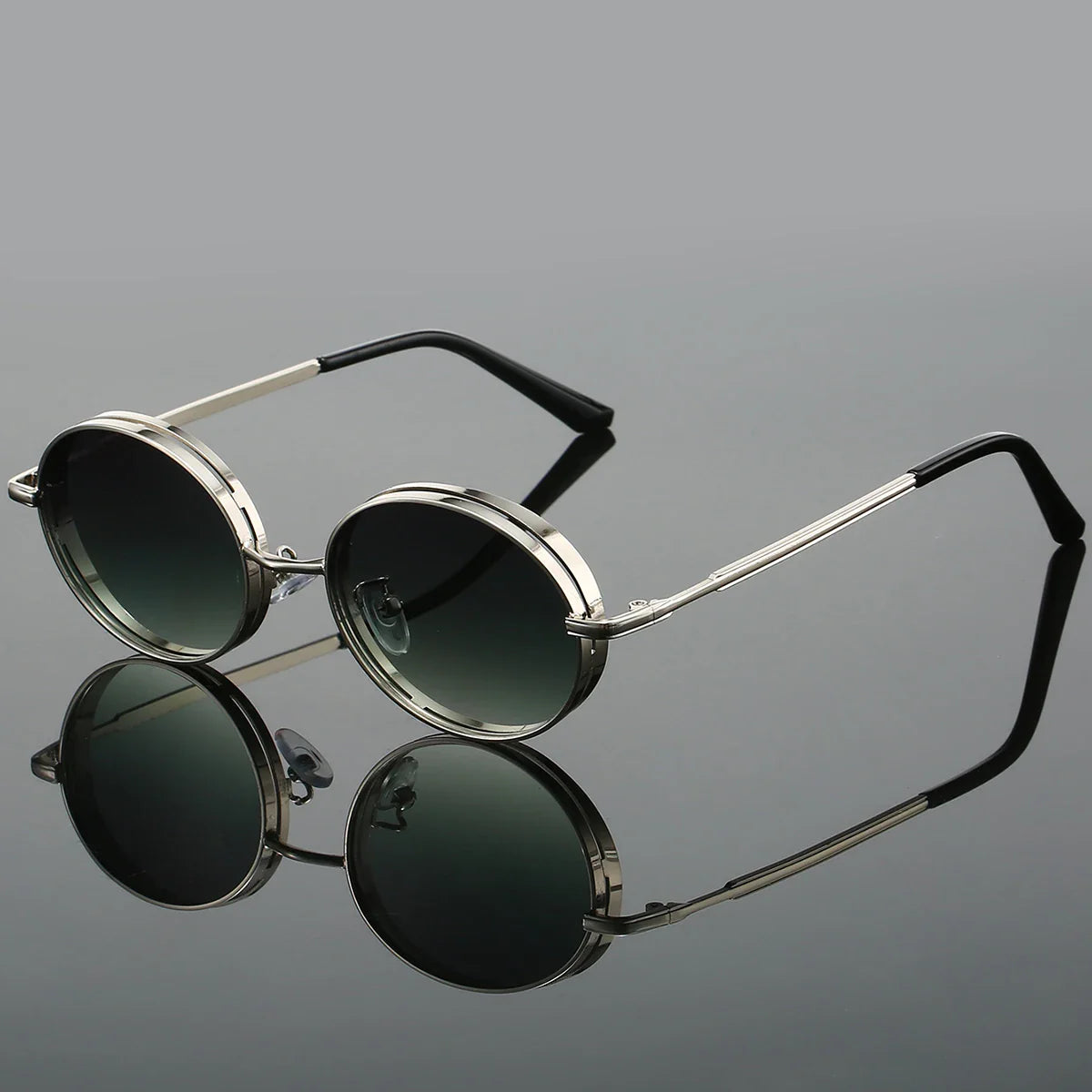Solen - Classic Round Metal Sunglasses