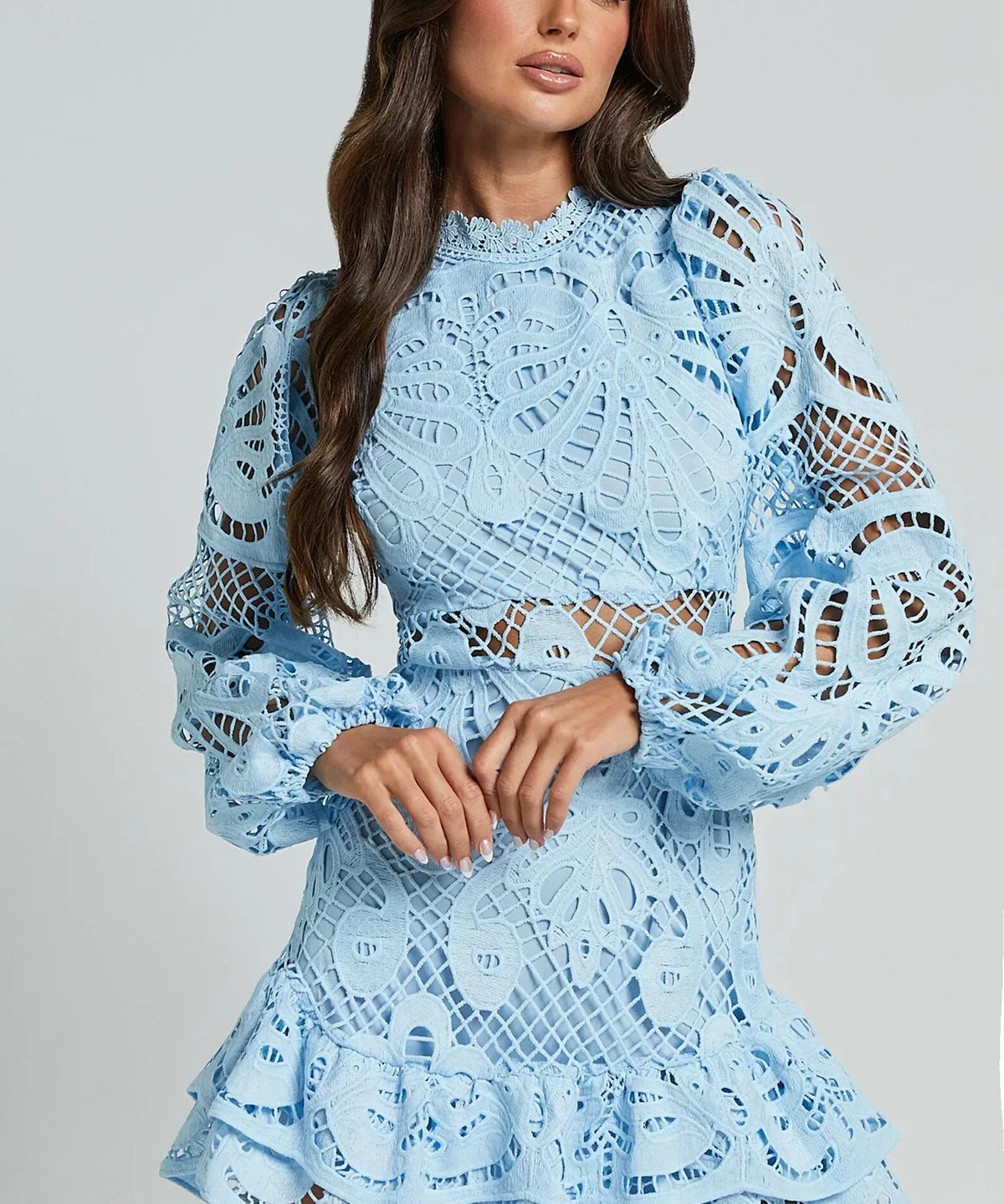 Elysia - Lace Detail Mini Dress