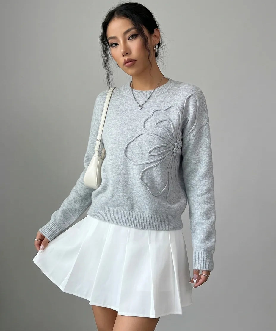 Elara - Embossed Knit Sweater