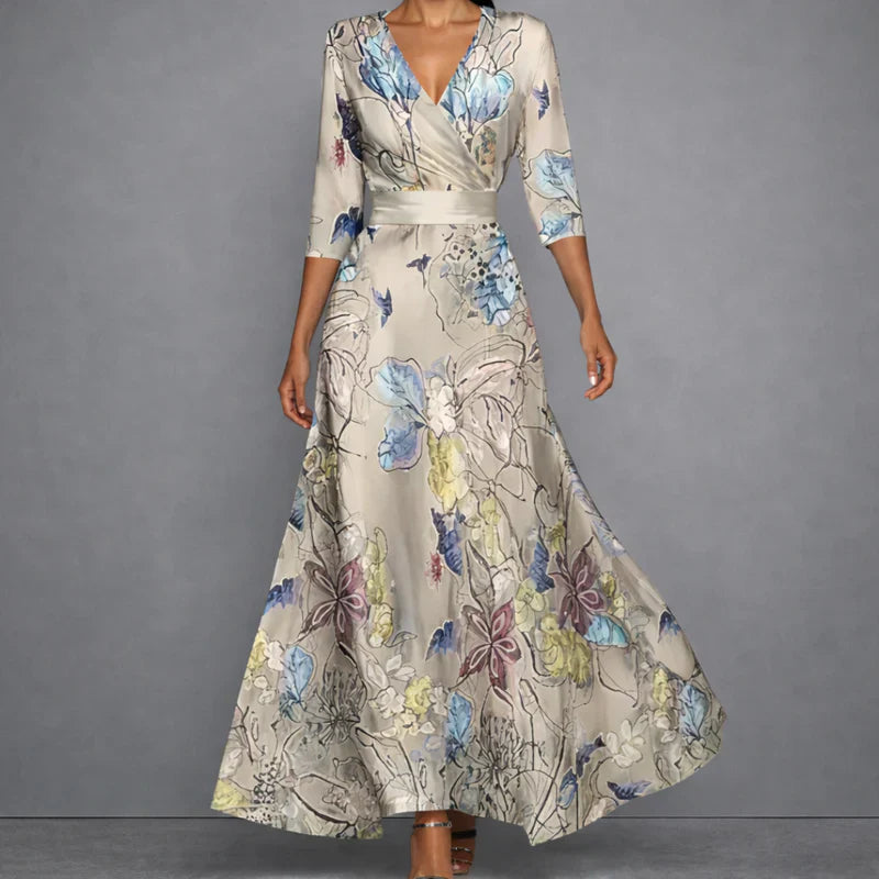 Calla - Sculpting Floral Maxi Dress for Elegant Confidence