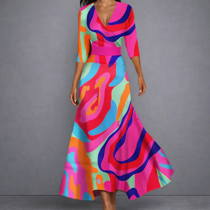 Calla - Sculpting Floral Maxi Dress for Elegant Confidence
