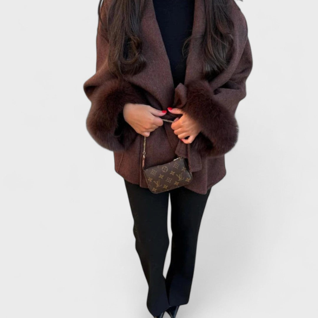 Bianca - Elegant Coat with Faux Fur Details