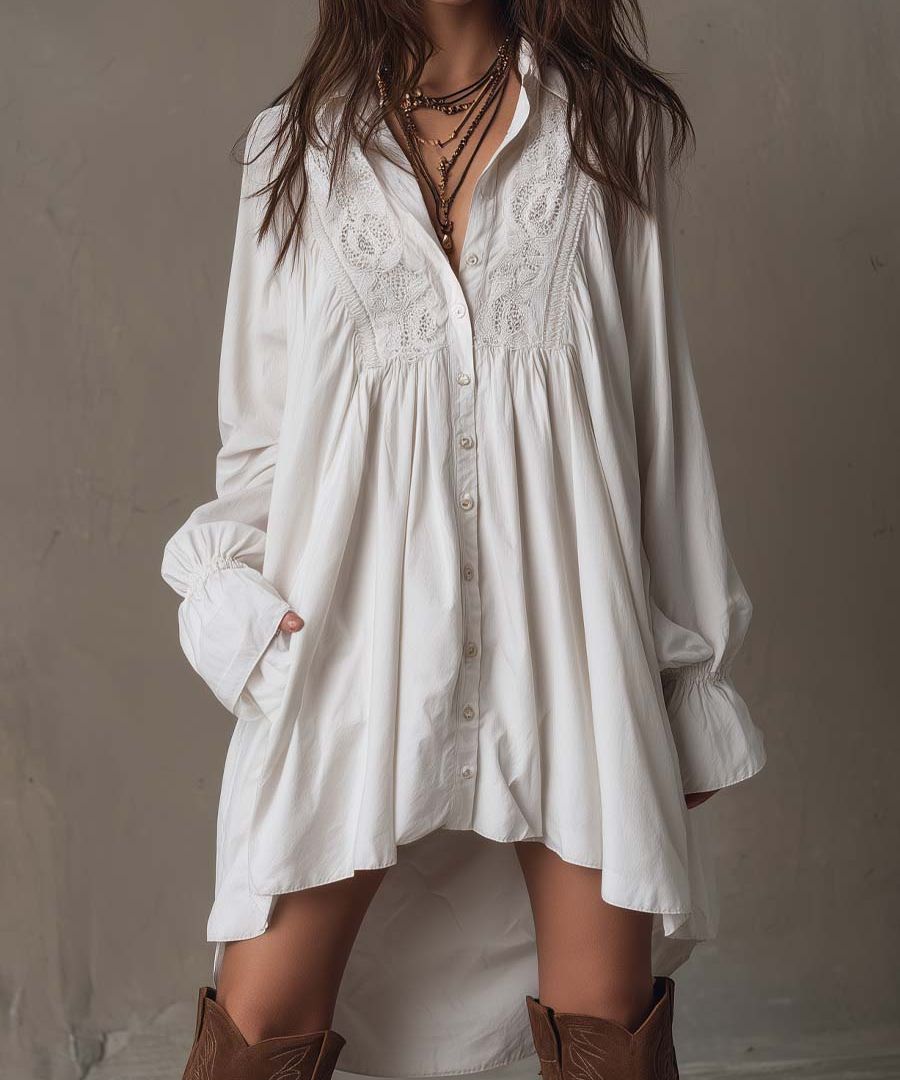 Elowra – Bohemian Flow Shirt Dress
