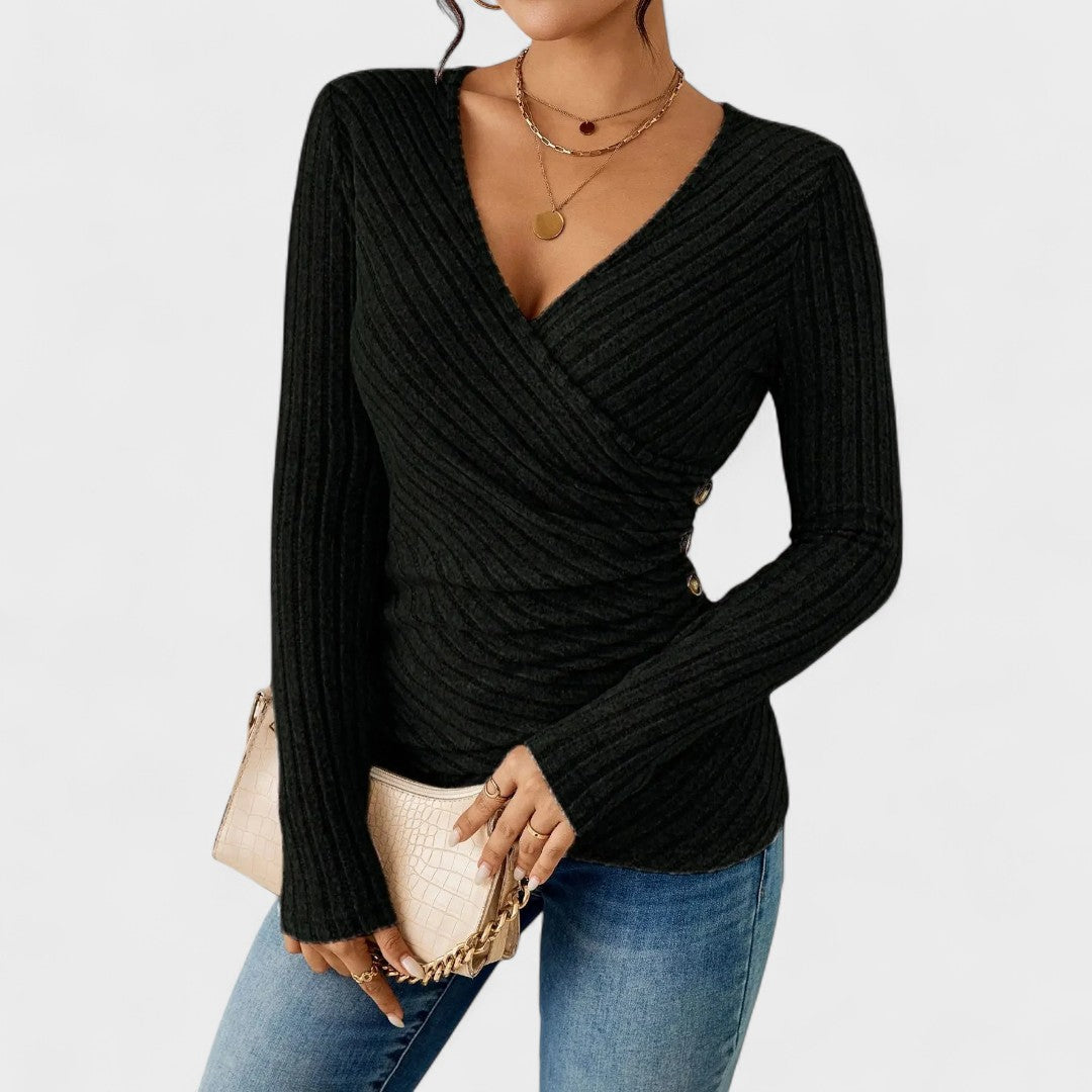 Liora - Wrap Knit Top