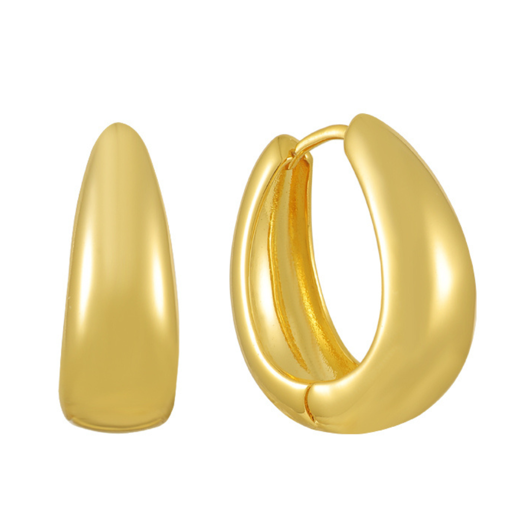 Veloura – Gold Dome Hoop Earrings