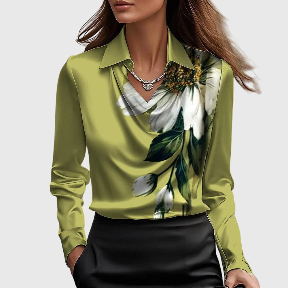 Céline - Satin Cowl Blouse