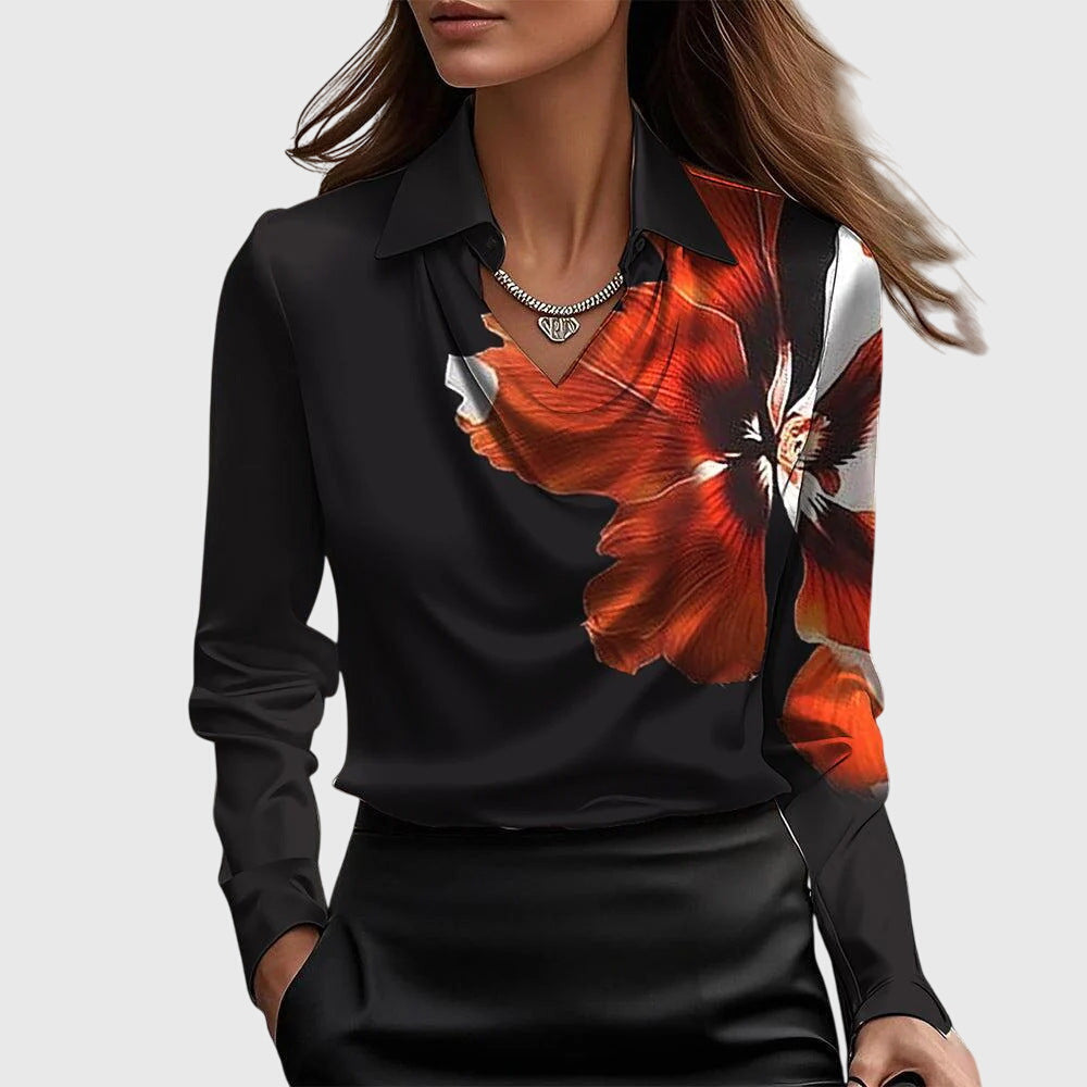 Céline - Satin Cowl Blouse
