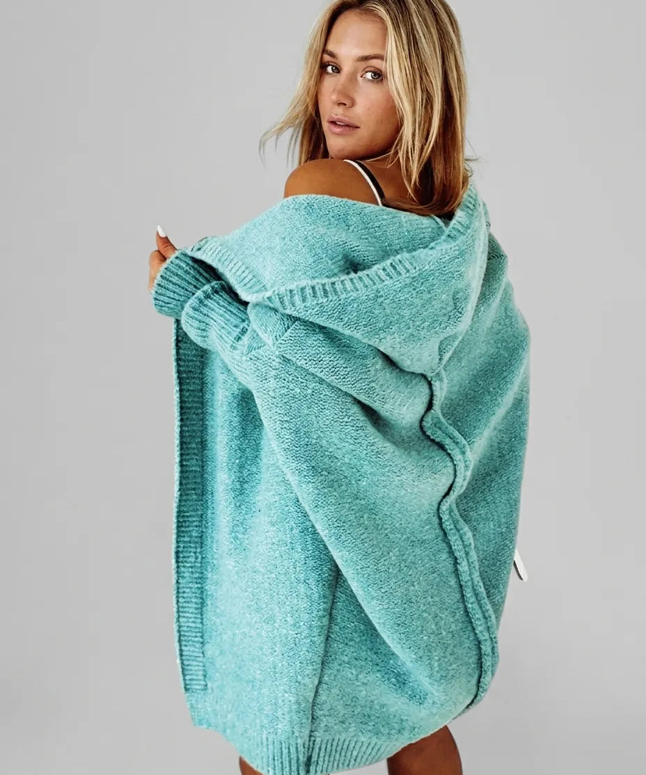Kaelis – Soft Hooded Knit Cardigan