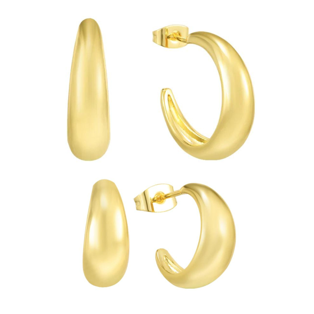Aurielle – Sculpted Gold Hoop Earrings