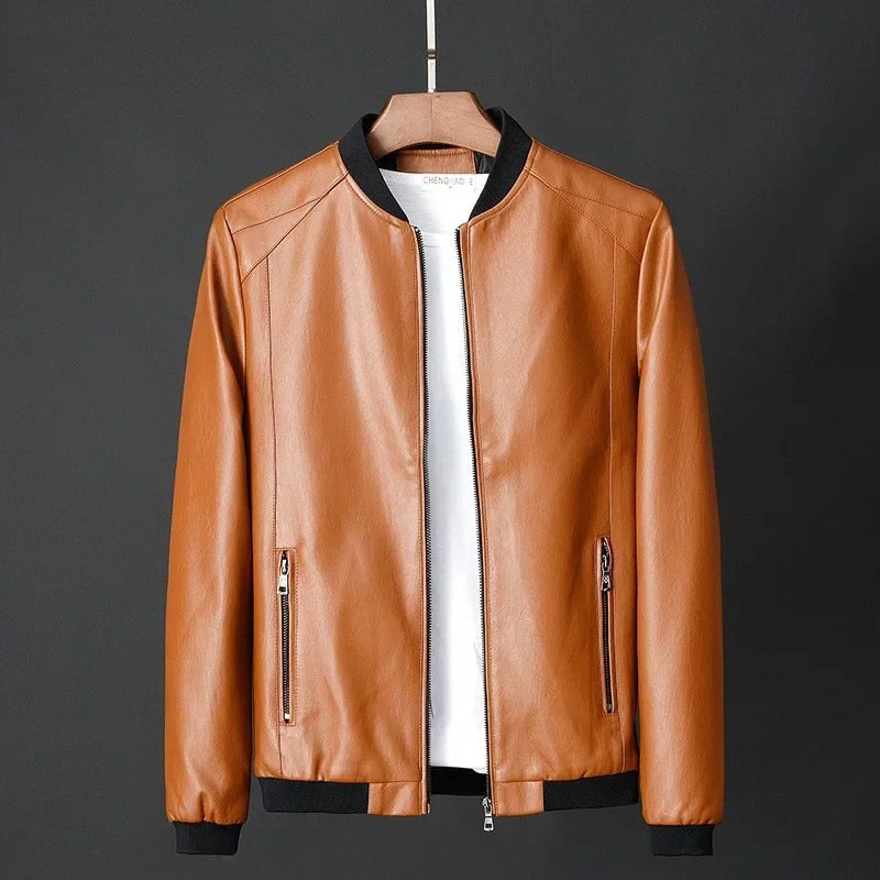 Xavien – Noir Leather Bomber Jacket