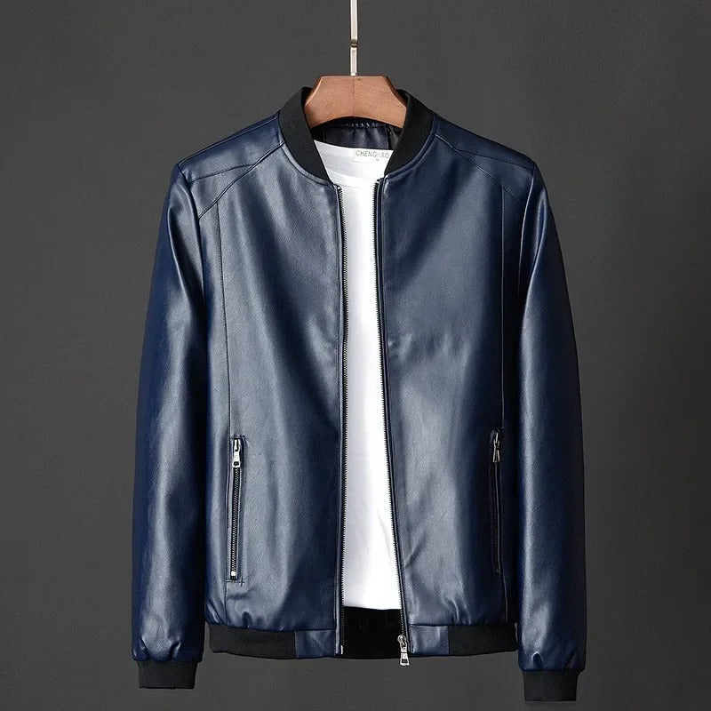 Xavien – Noir Leather Bomber Jacket