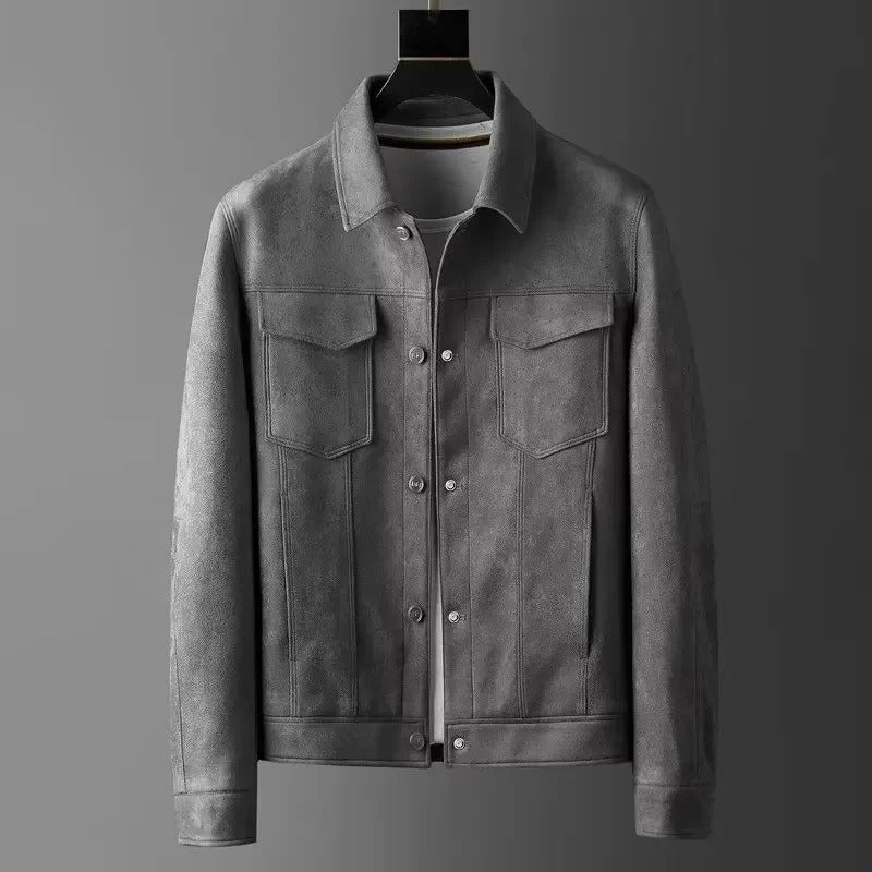 Kaelthor – Midnight Suede Trucker Jacket