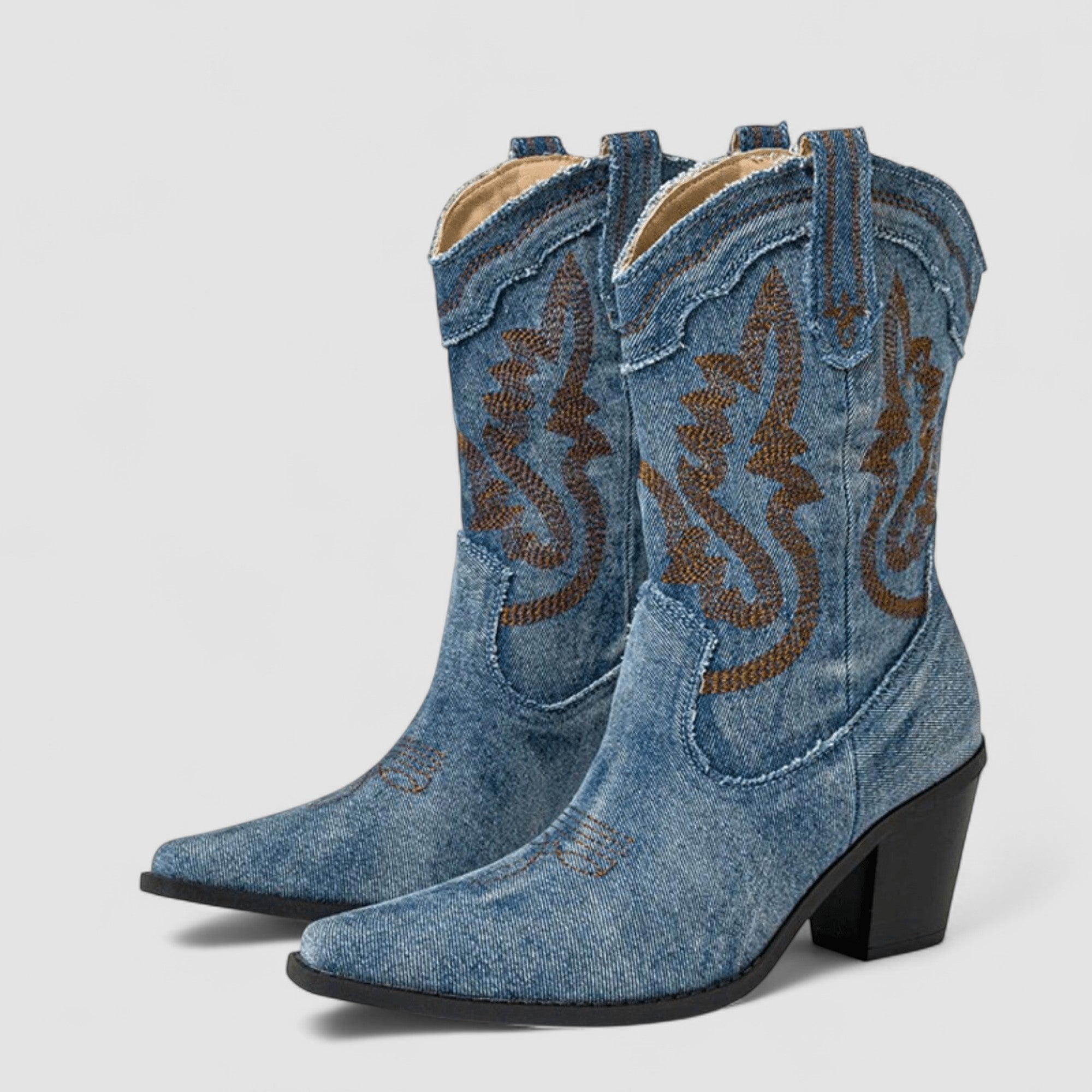 Denvy - Denim Western Boots