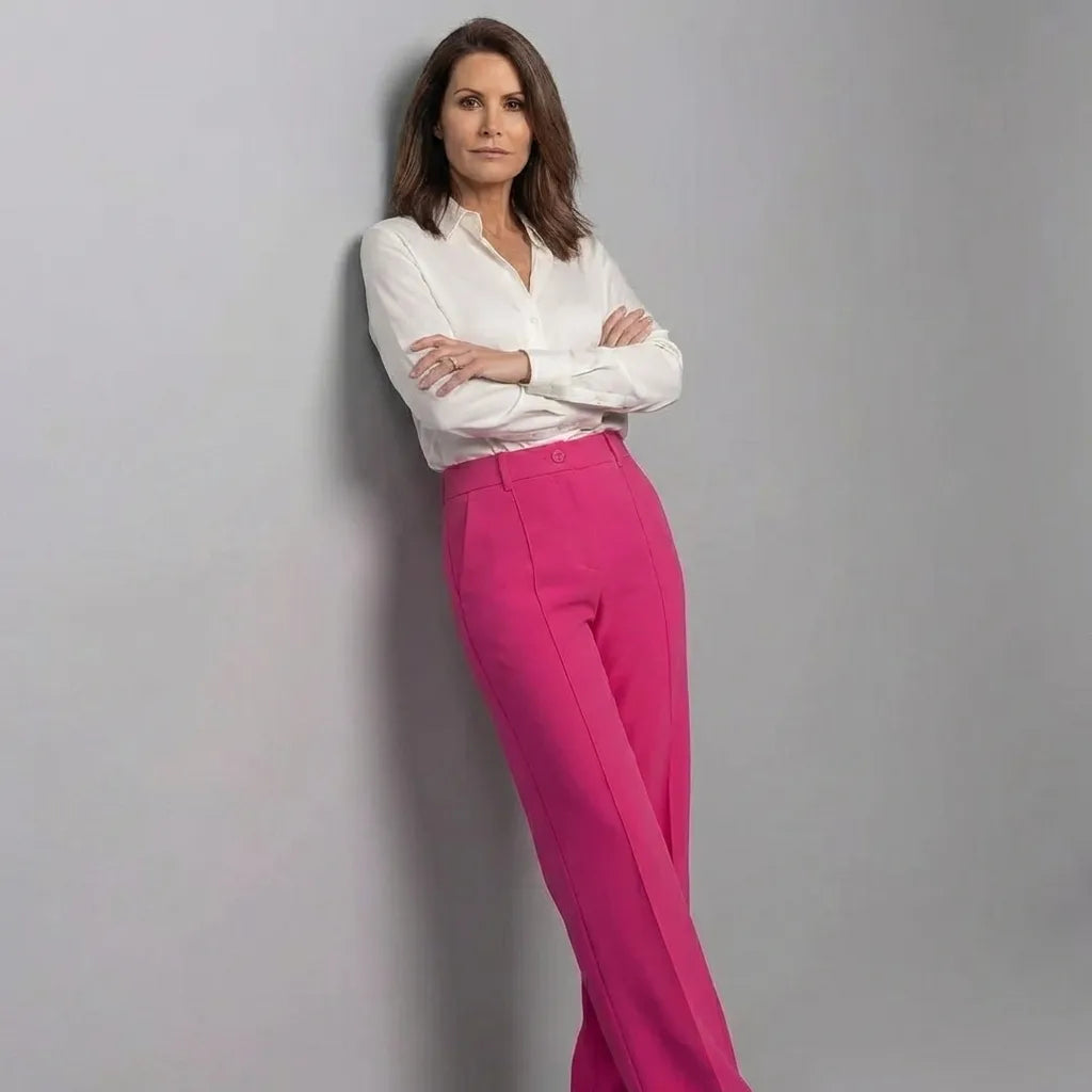Damen-Anzughose mit Hoher Taille 