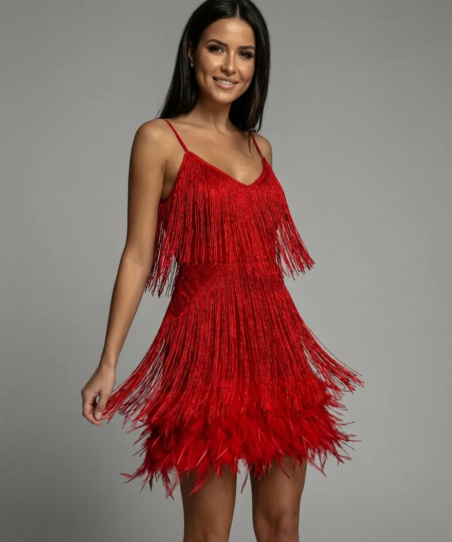 Limièra - Fringe Feather Dress