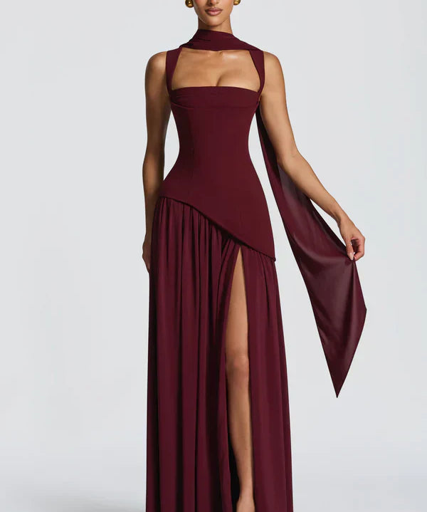 Zafira - Long Dress with Lacquered Effect