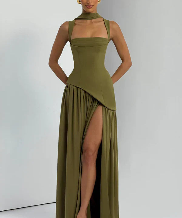 Zafira - Long Dress with Lacquered Effect