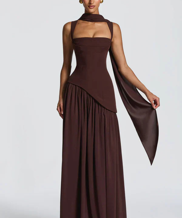 Zafira - Long Dress with Lacquered Effect