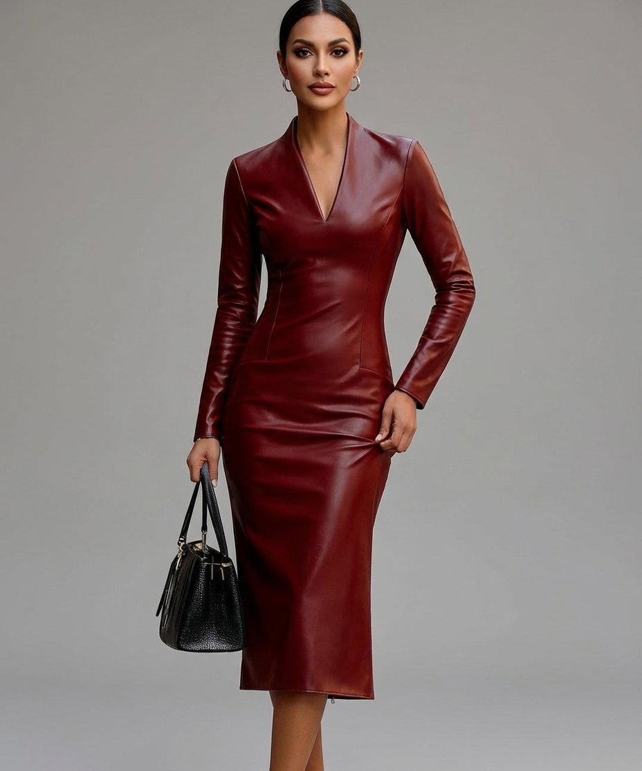 Noctra - Sculpt Leather Dress